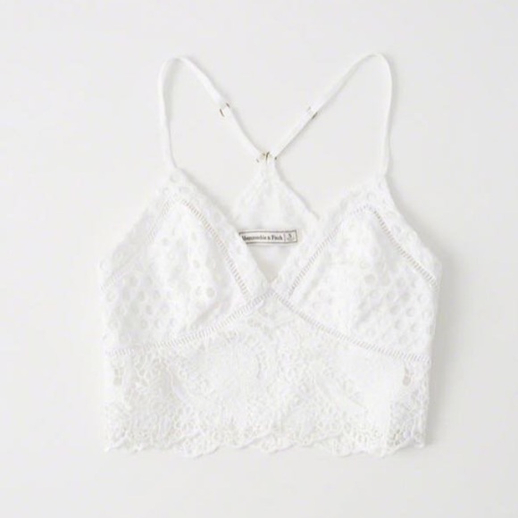 Abercrombie & Fitch White Lace crop top - Picture 2 of 7